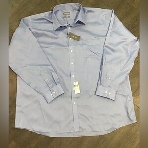 Michael Kors Tall fit non iron soft blue button up shirt.NWT